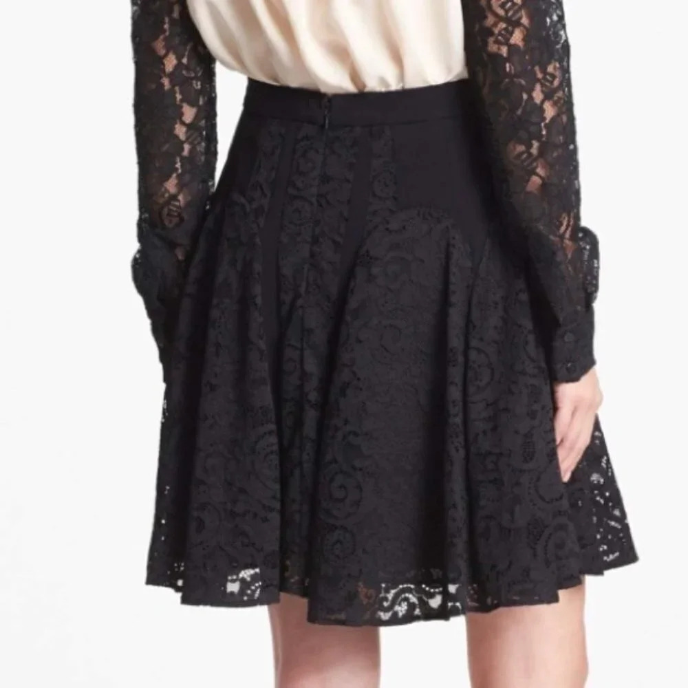 Diane Von Furstenberg Radella Lace Panel Skirt - Picture 2 of 14
